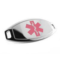 My Identity Doctor - Custom Engraved Medical ID Tag, 316L Steel, Medium - Pink