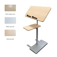 Adjustable Overbed Tables,Portable Sofa/Bed/Laptop Tray Table for Bed or Chair - Flat Rolling Bed Desk - Tilt Overbed Bedside Table for Hospital and Home Medical