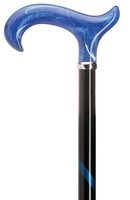 Unisex Cane High Gloss Black/Blue Stripe,Blue Handle  -Affordable Gift! Item #DHAR-9765900