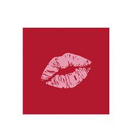 Pack of 20"LIPS" Cocktail Size Paper Napkin Red 5" x 5"