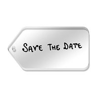 Azeeda 10 x 'Save The Date' 66mm x 34mm Clear Tags (TG00022841)