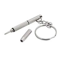 Liobaba Multifunction Eyeglass Screwdriver Mini Hand Tool 3-in-1 Eyeglass Screwdriver Sunglass Watch Repair Kit with Keychain