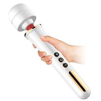 Handheld Cordless Personal Wand Massager for Foot Back Neck, 10 Vibration and 5 Variable Speed, Waterproof, Whisper Quiet, Therapeutic Powerful, Rechargeable for Stress Relief (White)