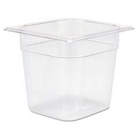 Rubbermaid Commercial Cold Food Pans, 2 1/2qt, 6 3/8w x 6 7/8d x 6h, Clear