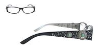 Montana West Reading Glasses Womens Readers Western Bling Bling Rhinestones Turquoise Stone Concho Black Frame 1.75