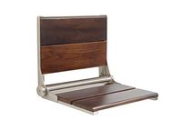 Lifeline Contour Folding Shower Seat - Walnut | Stainless Steel Frame | 26 x 16 inch