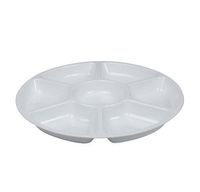 Fineline Settings Platter Pleasers 7-Compartment Tray, 18-Inch, White