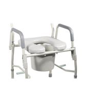 K.D. Deluxe Steel Drop-Arm Commode Replacement Seat