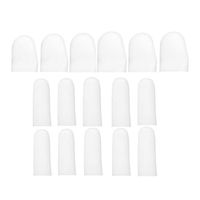 BESPORTBLE 16PCS Finger Thumb Cots Protective Gel Sleeves Support Sports Finger Separator Sleeves for Pain Relief (White)