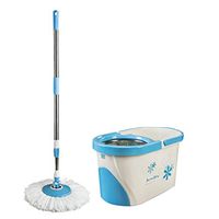 MOP Spinning and Bucket Cleaning Set Non-Slip Hangable Household Multifunction White Head5