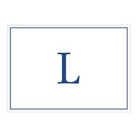 Caspari Navy Embossed Initials Boxed Note Cards in Letter L, 16 Cards & Envelopes