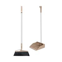 Broom and Dustpan With Long Handle Telescopic Up Multi-Function Soft Brush Extra Long Handle Broom And Dustpan Non-stick Hair Soft Brush Windproof Broom Set Home Kitchen Office Schools Toilet Cleaning