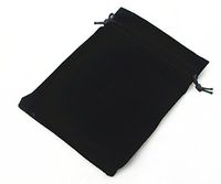 Pack of 10 Velvet Gift Bags Drawstring Jewelry Pouches Candy Bags Wedding Favors (9" x 7", Black)
