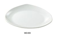 Yanco MD-608 Milando 8" Triangle Coupe Plate, Melamine, White Color, Pack of 48
