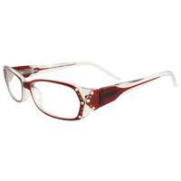 MLC EYEWEAR  Rectangle Fashion Reading Glass Red Frame with Power Vision + 2.25