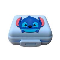 Stitch Pill Box Case Organizer Anime Portable Small Storage Box One Week Sealed Square Travel Seven Grid Color