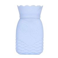 Lishiny Microwave Heating Bottle Environmental Silicone Hot Water Bag with Knit Cover Heat/Cold 2-Use (Blue,S)