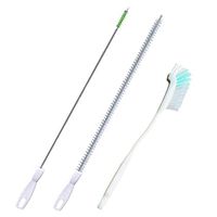 Tube Brush(17.7 In) Drinking Straw Cleaning Brush(18 In) Bottle Brush(11.8 In), Kitchen Cleaning Brush Set for Washing Wine Decanter, Bottle, Straw, Pipes, Hydro Flask Tumbler, Sinks