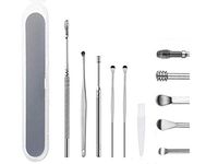 5 Pcs Ear Pick, Ear Cleansing Tool Set, Ear Curette Earwax Removal Kit with a Storage Box and Small Cleaning Brush