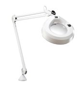 Luxo 17115LG KFM Magnifier, 45" Patented Internal Spring K-Arm, 5-Diopter, Edge Clamp, Light Grey