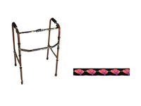 AlexOrthopedic Mobility Support Single Button Folding Walker - Red Hat