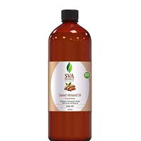 SVA Organics Sweet Almond Oil 16 Oz Pure Natural Cold Pressed Carrier Oil For Face, Skin, Hair, Body Massage, Diffuser & Soap Making