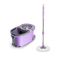 MOP Spinning and Bucket Cleaning Set Hand Pressure Separable Adjustable Hangable Purple Dual Drive Head2