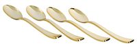 Exquisite Plastic Cutlery, Premium Quality Silverware"Gold/Silver Look Alike"Heavy Duty Plastic Cutlery - 120 Count (Gold, Tea Spoons)