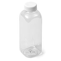 Clear Square IPEC PET Bottle - 16 fl oz - White IPEC Cap