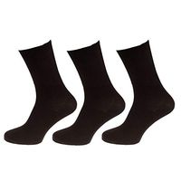 Womens/Ladies Bamboo Diabetic Wellness Socks (3 Pairs) (6-10 US) (Black)