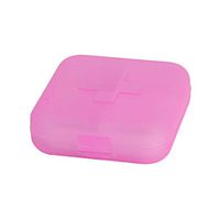 uxcell® Plastic Travel Outdoor 4 Slots Portable Medicine Pill Storage Box Case Holder Container Organizer Pink