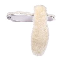 DOGDAN Sheepskin Replacement Insoles -Unisex Cozy Warm Thick Fleece Wool Insoles (Men's 9, White)