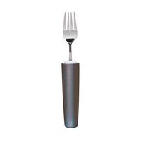 Maddak Comfort Grip Cutlery Model Dinner Fork, Easy to Hold Fork for Weak Grips, Arthritis, Tremors with Soft Rubber Grip (746400101)