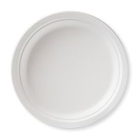 Susty Party Supplies 50 Count 100% Compostable Sugar Cane Heavy Duty Plate for Salad, 9", White