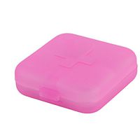 uxcell Travel Outdoor Medicine Pill Tablet 4 Compartments Organizer Box Case Fuchsia