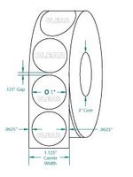 Compulabel Wafer Tab Seals, 1" Circle, Translucent, 20000 Per Roll, Permanent Adhesive (910473)