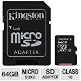 Professional Kingston 64GB Samsung SM-T110 MicroSDXC Card with custom formatting and Standard SD Adapter! (Class 10, UHS-I)