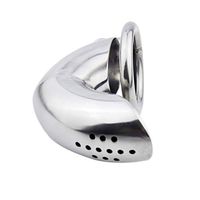 HZS High Quality Male Chāstity Belt Stainless Steel Metal Virtue Lock Device Chicken Cage Binding Alternative Stimulation Toy Supplies for Men T-Shirt (Size : L)