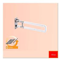Bathroom safety rails Folding bathroom handrail elderly non-slip safety bathroom toilet railing toilet seat armrest (Color : A, Size : 60CM)