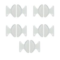 10 Pairs/Set Non-Slip Silicone Nose Pads for Eyeglasses, Sunglasses, Soft Adhesive Stick on Nose Pads (Transparent, 1.8mm)