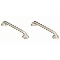 Moen LR8716D3BN 16-Inch Designer Bathroom Grab Bar, Brushed Nickel with Moen LR8724D2BN 24-Inch Designer Grab Bar, Brushed Nickel