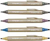 ProFolio by Itoya, Calligraphy Classics Doubleheader Marker, 1.5mm and 3mm Chisel Tips - Green