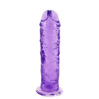 LuJoe 7 inch Crystal Transparent Without Egg Female Simu-Lation P'en-NIS- Medium Purple