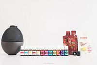 Young Living Premium Starter kit with Dewdrop Home Rainstone Aria Diffuser Essential Oils Collection NingXia Red 11 5ml Oils (Rainstone Diffuser)