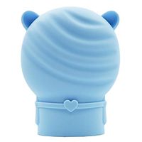 fancyfree Soft Silicone Hot Water Bottle, BPA Free Hot Water Bag for Hot & Cold Compress， Portable and Durable, Microwave Heating and Fridge Store Available，Cute Shape with Plush Cover (Blue Bear)