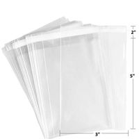 200 Pack Clear Resealable Cellophane Bags - Thick 2 MIL Glossy Self Seal Cello Bag for Gifts, Food, Soap, Candles and Bakery Goods (3" X 5" - 200 Pack)