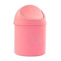 Garbage Bin, Vinjeely Creative Covered Mini Desktops Car Kitchen Home Trash Can Rubbish Container (Pink)