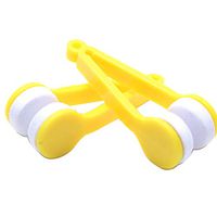 Sscon 10pcs Mini Eyeglass Sunglasses Microfiber Spectacle Cleaner Soft Brush Cleaning Tool, Yellow