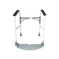 Folding Toilet Surround Rail Safety Frame, Adjustable Height Bathroom Handrail Grab Bars, Standard Alone Device, for Eldery Handicapped Disabled