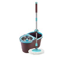 MOP Spinning and Bucket Cleaning Set Multifunction Adjustable Hangable Household Coffee Color Head2